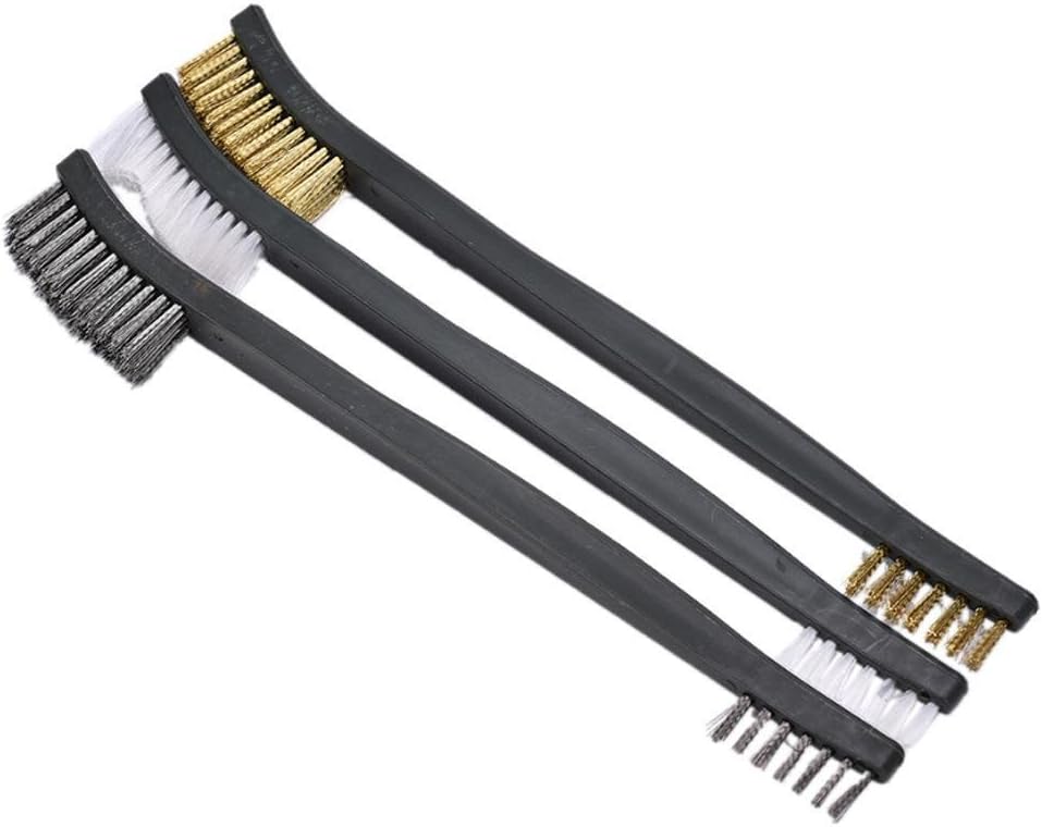 ChengYa 3PCS/Set Small Hand Wire Brush Set (Steel + Brass + Nylon)