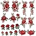 OPount 19 Pieces Embroidered Patches Sew On Patch Applique and Iron On Rose Patch Embroidered Flower for DIY Clothing, Jeans