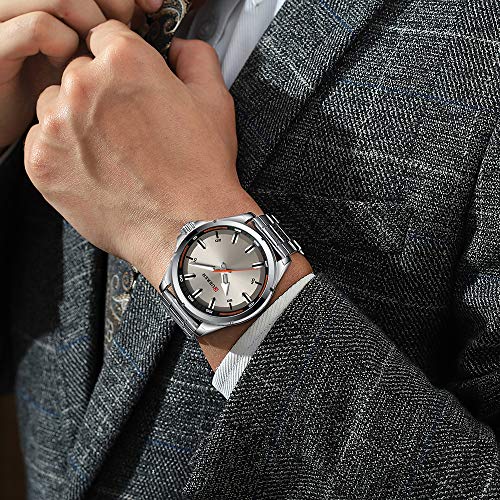 CURREN Reloj de pulsera para hombre de cuarzo, correa de acero inoxidable, simple y creativo - Imagen 4