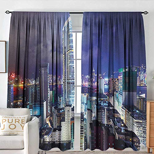 Petpany Rod Pocket Blackout Curtain City Downtown In Hong Kong