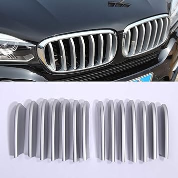 Amazon Com Front Center Grille Grill Cover Trim Abs Chrome Matte Sequins Exterior Trim For Bmw X5 X6 F16 F15 2014 2018 Car Accessories For Bmw X5 F15 X6 F16 2014 2018 A Model Automotive