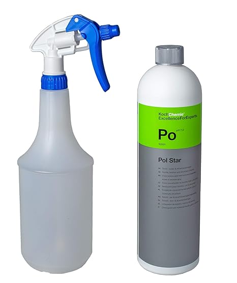 Koch Chemie Pol Star Leder und Textilreiniger - Polsterreiniger Innenreiniger Set mit Atom Sprühflasche 1l leer