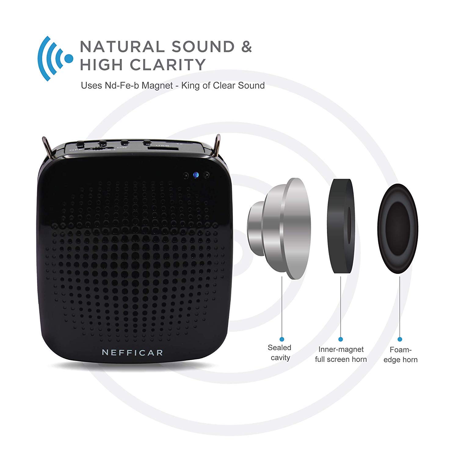 nefficar portable loudspeaker with microphone