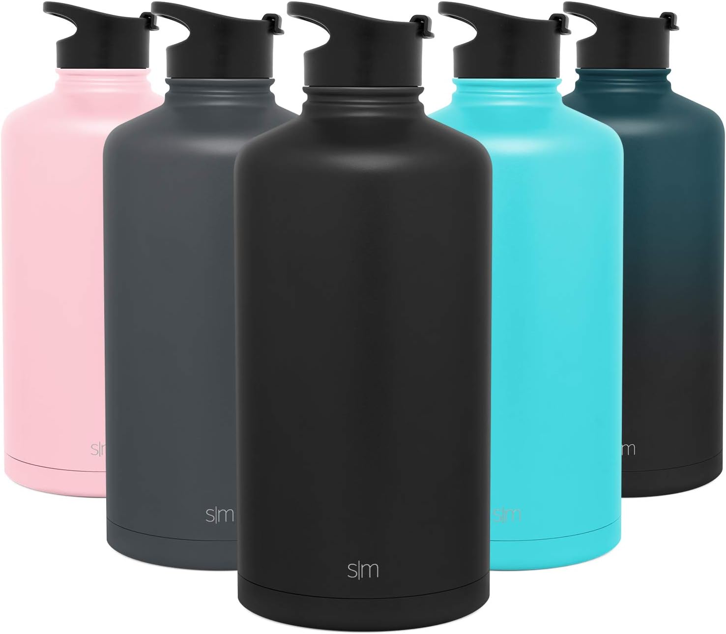 Simple Modern 1 Gallon Summit Sports Water Bottle 128 Ounce Jug Stainless Steel Flask +2 Lids