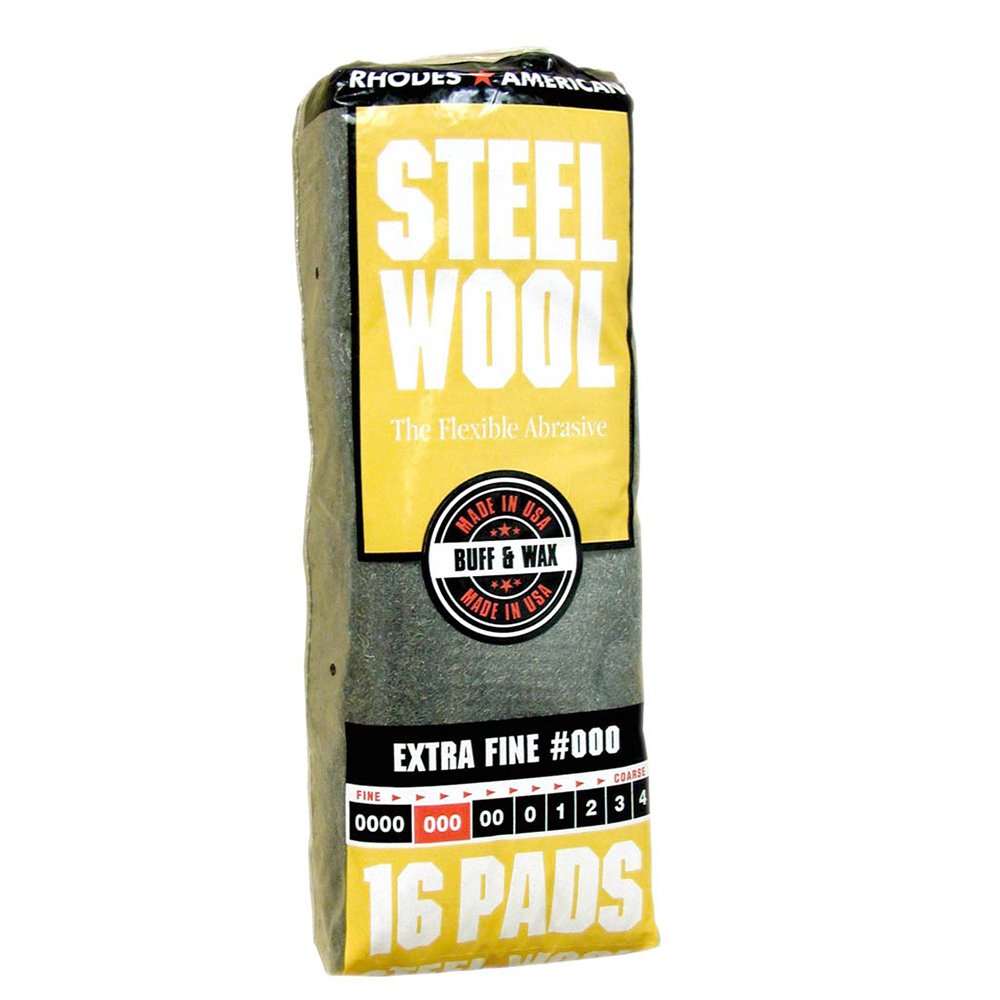 Steel Wool, 16 pad, Extra Fine Grade #000, Rhodes American, Buff and Wax Steel Wool