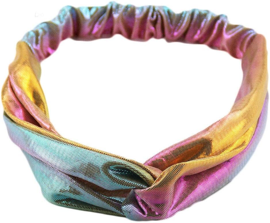 MOPOLIS 1x Women Gradient Color Twist Cross Hairband Headwrap Yoga Sport Turban Headband | Color - gradient yellow