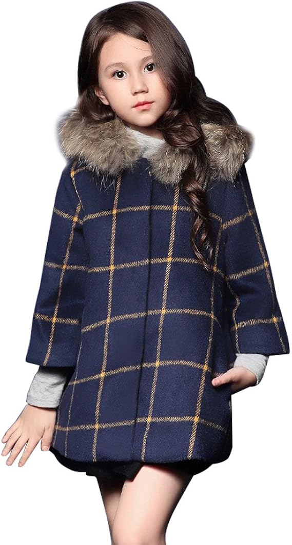 Amazon Happyjp 子供コート 女の子 コート 春 秋冬 フード付き チェック柄 ガールズ 通学 小学生 キッズ コート ジャケット 通販