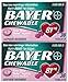 Bayer Chewable Low Dose Aspirin - Cherry Flavored - 81 mg - 36 Chewable Tablets Per Box - Pack of 6 Boxes