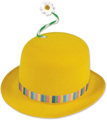yellow bowler hat