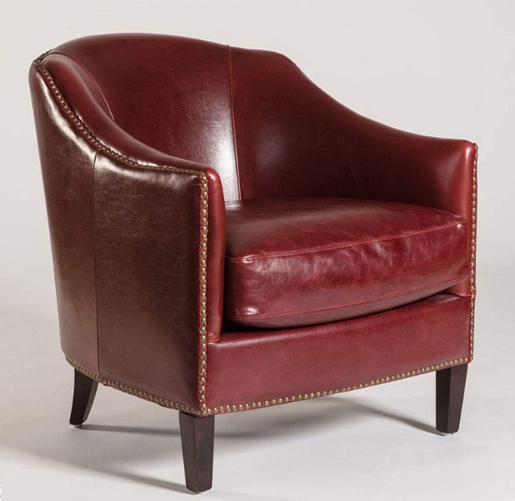 Amazon Com Pair Of 2 Comfortable Red Leather Madison Club Chairs