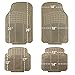 FH Group Automotive Floor Mats - Heavy-Duty Rubber Floor Mats for Cars, Universal Fit Full Set, ClimaProof Floor Mats, Trimmable Floor Mats For Most Sedan, SUV, Truck Floor Mats Beige