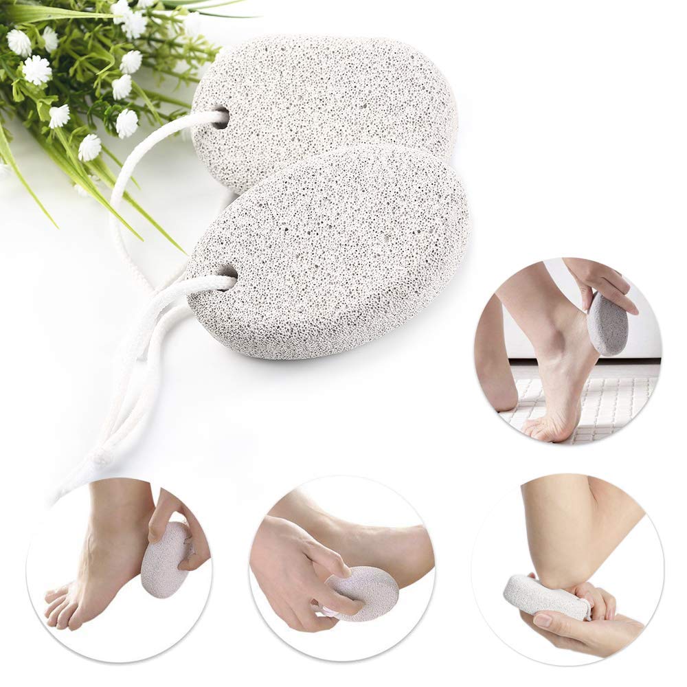 ZECLIN Natural Pumice Stone for Foot Callus - Premium Callus Remover for Feet and Hands - Pedicure Tools, Exfoliation to Remove Dead Skin - Natural Foot File (2 Pcs): Beauty