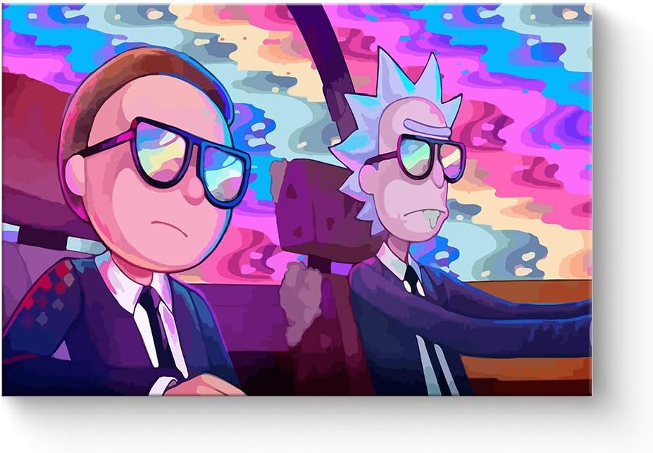 HAOSHUNDA HSD Wall Art Rick and Morty Posters On Canvas Oil Painting Posters and Prints Decorations Wall Art Picture…