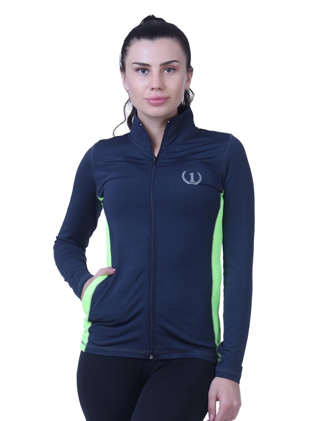 onesport womens solid sports jacket (onsp50dg)