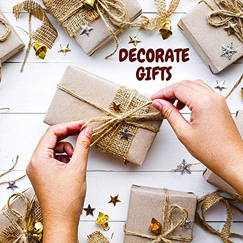 Jute Rope - Natural Jute Twine String Thin Rope for Gift Box Packing, Decorating, Gardening - Thumbnail 3