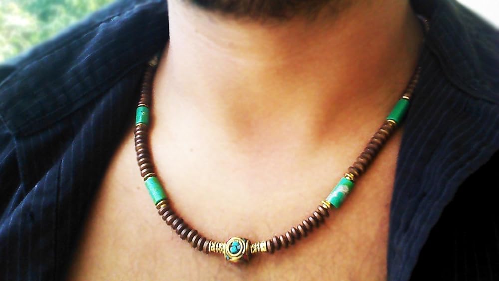 Mens necklace Surfer necklace Jadeite and hematite gems Men Neckless Gifts