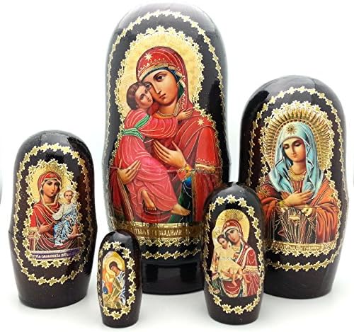 Icons Nesting Doll Set Religion Holly Mother of God / Made in Russia Wood
