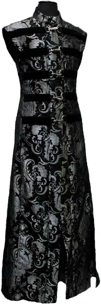 Shrine Gothic Vampire Hellraiser Rocker Victorian Silver Tapestry Coat