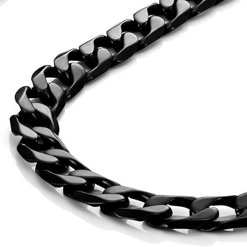 Powerful Mens Necklace Black 316L 