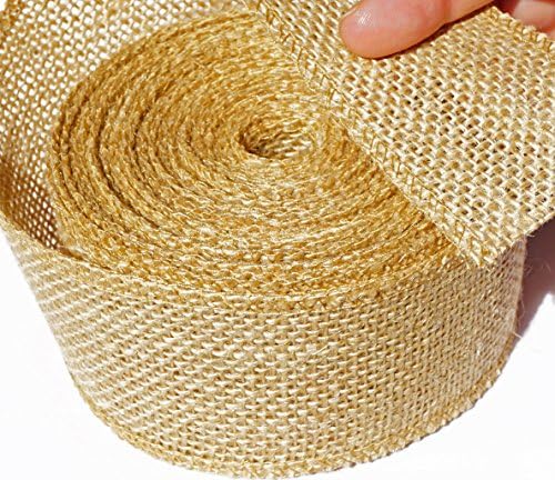 Burlap Ribbon by the Roll. High End 10 Yards Jute Spool by Drency. 2 Inch