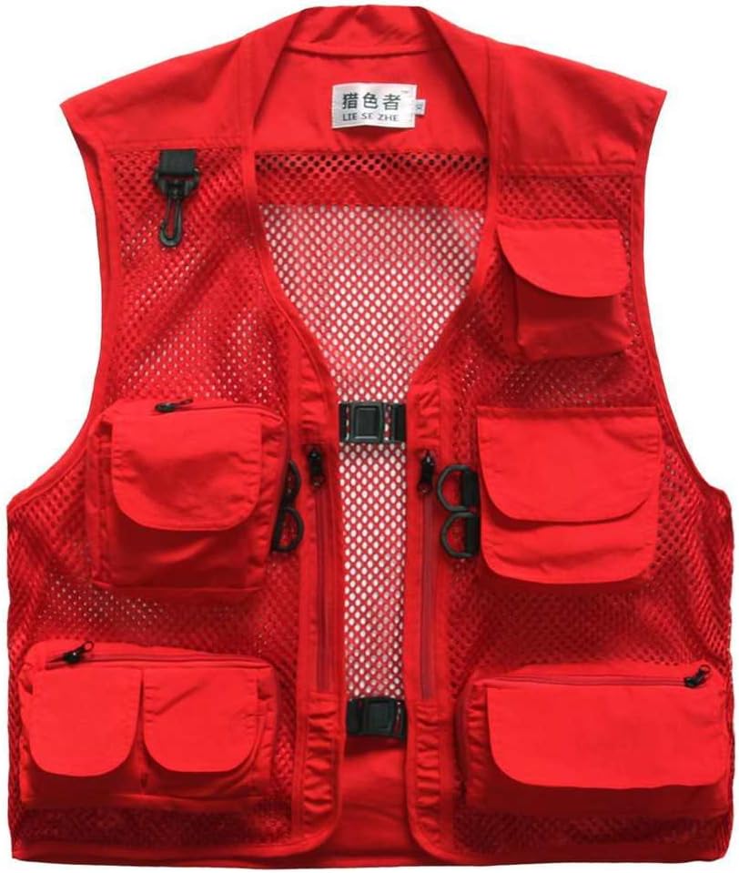 LieshezheMen Mesh Breathable Multi-Pocket Vest Outdoor Travelers Fly Fishing Photography