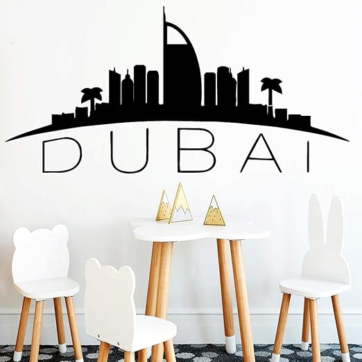 Yuanminglu Moda Dubai Mapa Pegatinas De Pared Decoracion Del Hogar