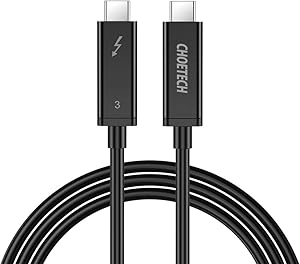 CHOETECH Thunderbolt 3 Cable (2M/6.5FT)&ndash;Active 40Gbps/100W Charging/5A,20V/Support 5K UHD Display Compatible with 2016-2019 MacBook Pro, LG 5K Ultrafine Display (Thunderbolt 3 Device Compatible Only)