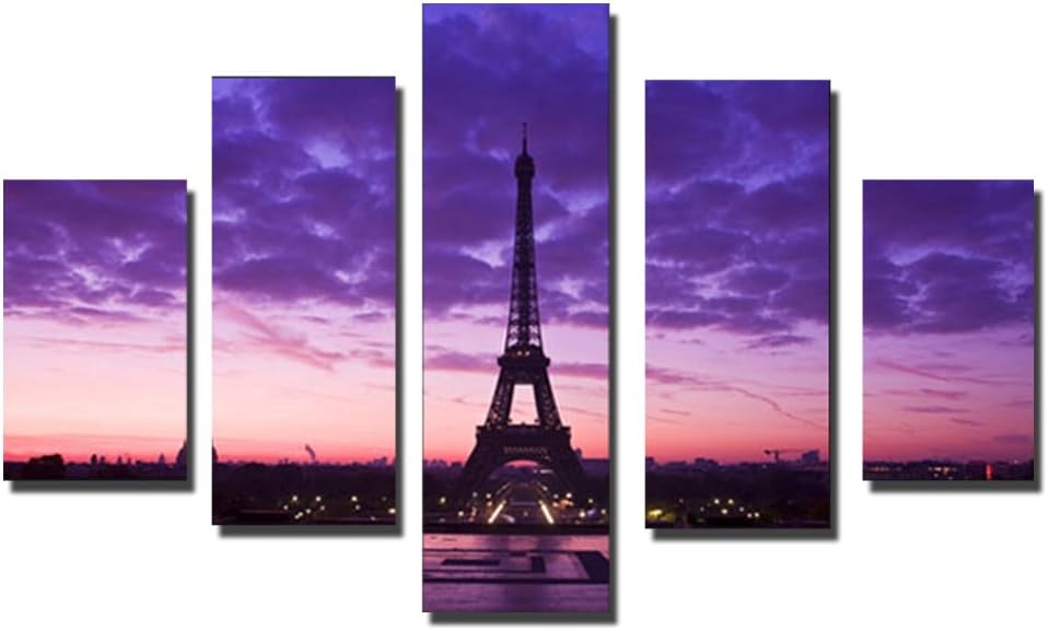 Without Frame 5 Panels Eiffel Home Tower Modern Painting Art HD Canvas Wall Decor Canvas Print Home Decor Wall Painting
