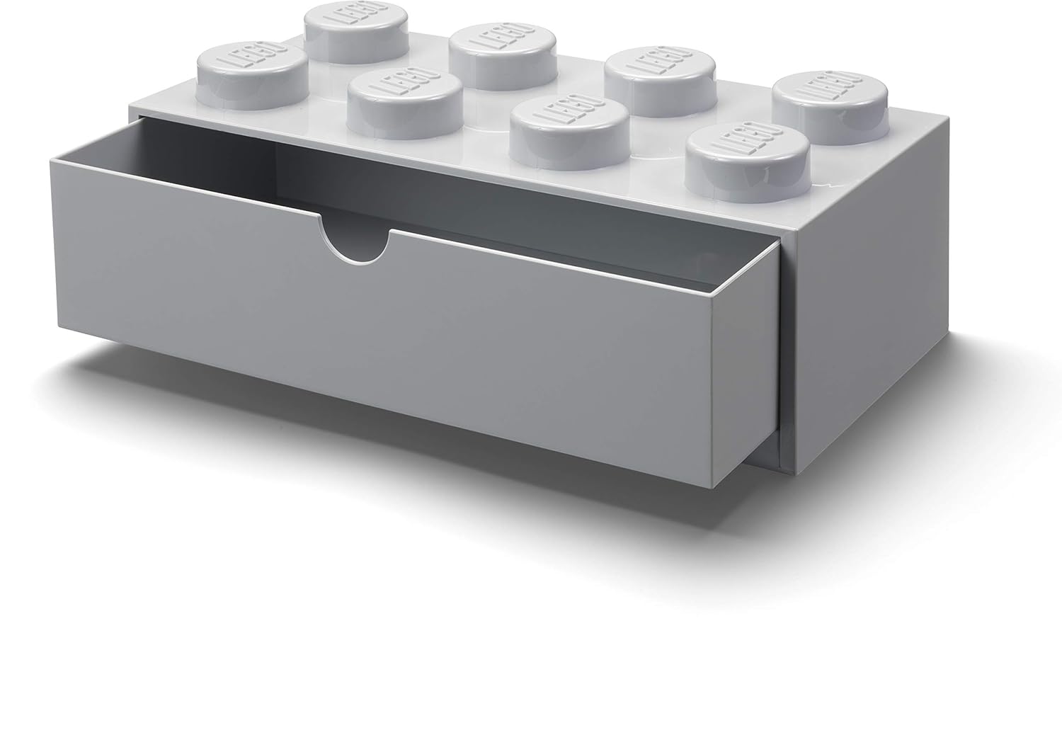 Official Lego Brick Storage Toy Box 8 With 2 Drawers Stone Grey
