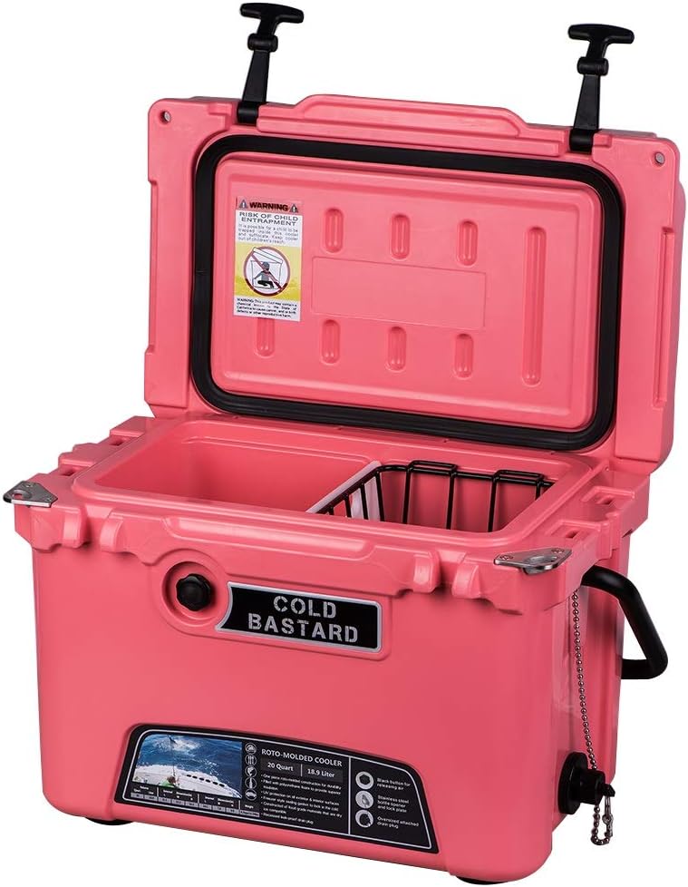 20QT Coral Pink Cold Bastard Rugged Series ICE Chest Cooler Free Accessories Free S&H