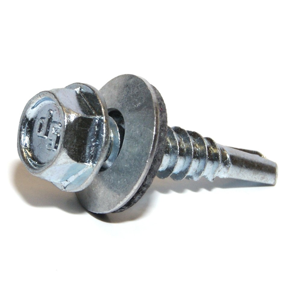 14X11/4 Indented Hex Washer Head SelfDrilling TEK Screw Zinc With