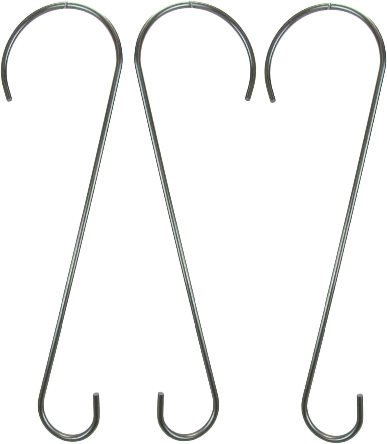 Squirrel Stopper Heavy Duty 3-Pack Stainless Steel Branch Hook, Birdhouse, Feeder & Hanging Baskets - 18 in.