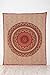 Bohemian Psychedelic Intricate Floral Design Kerala Tapestry Wall hanging Magical Thinking Tapestry Indian Hippie Bedspread Tapestry (Queen (84 X 85 inches approx), Orange-Red Border)