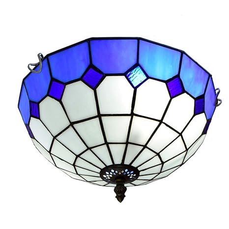 30cm Tiffany Style Ceiling Light Mediterranean Stained Glass