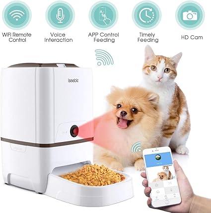 Amazon Com Iseebiz Automatic Pet Feeder With Camera 6l App