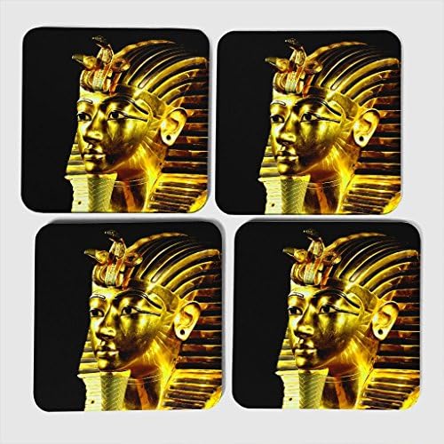 Tutankhamun Egypt Egyptian Mummy Coasters Multi-Colour 9 x 9 cm Pack of 4