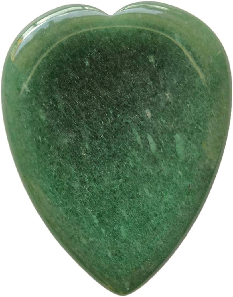 Thumb Worry Stone,Hand Carved Heart Shaped Polished Healing Crystal Stress Relief Pocket Stones, Green Aventurine