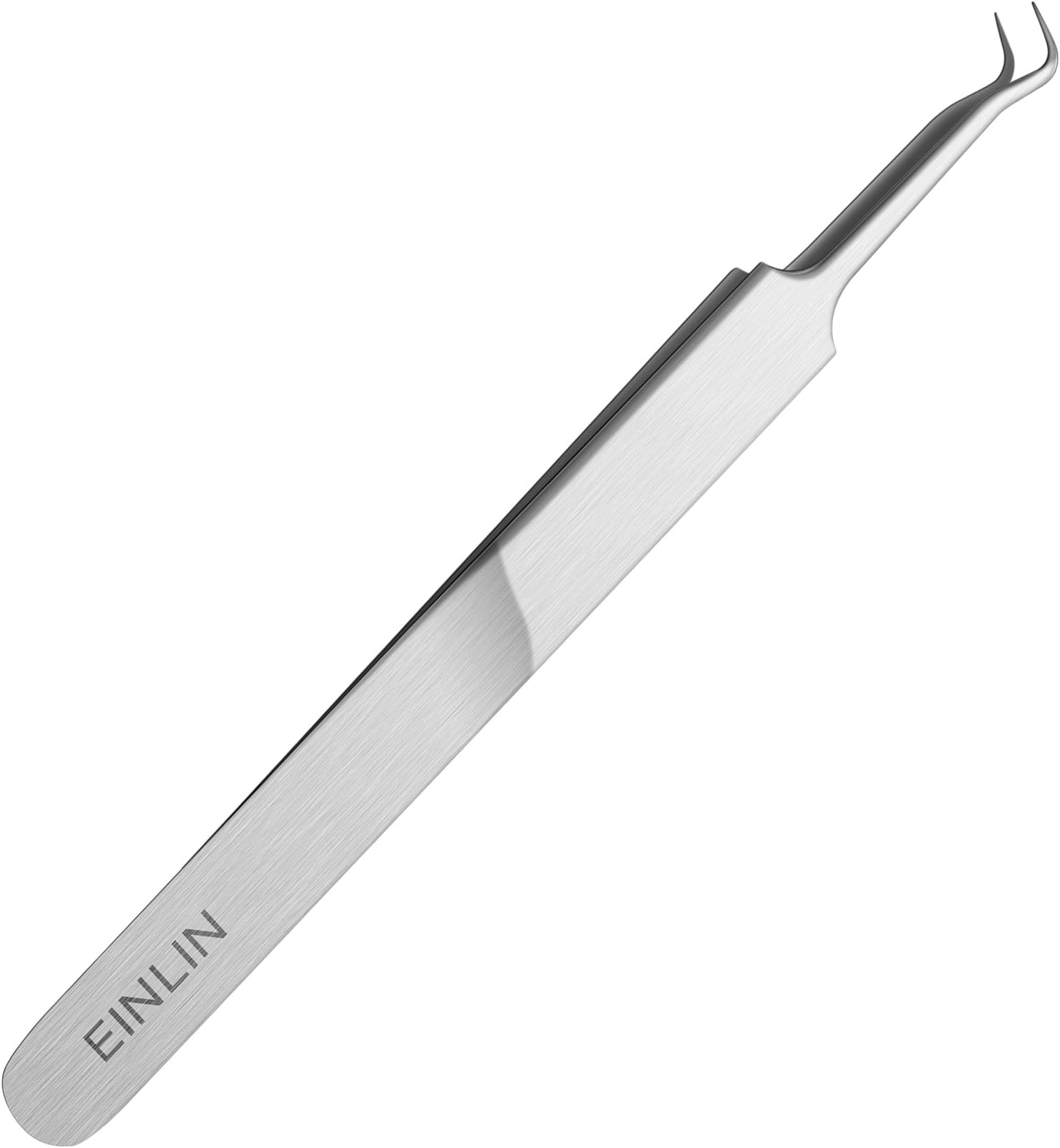 EINLIN Blackhead and Comedone Removal Tweezers Professional Stainless Steel Curved Tweezer With Case and Instructions Precision Whiteheads Pimple and Comedone Extractor