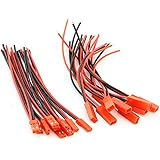 Generic JST Plug Connector 2-pin + 100mm Silicone Wire(pack of 10 Pairs)