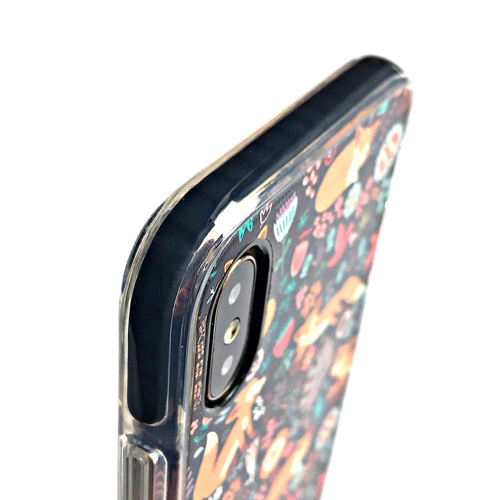 Cute Protective Kid Case for iPhone Xs Max Black with Glass Screen Protector by LFXTECH