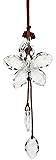 Beautiful Crystal Flower Car Pendant Lucky Hanging Ornament Car Interior Decoration Car Accessories (White)