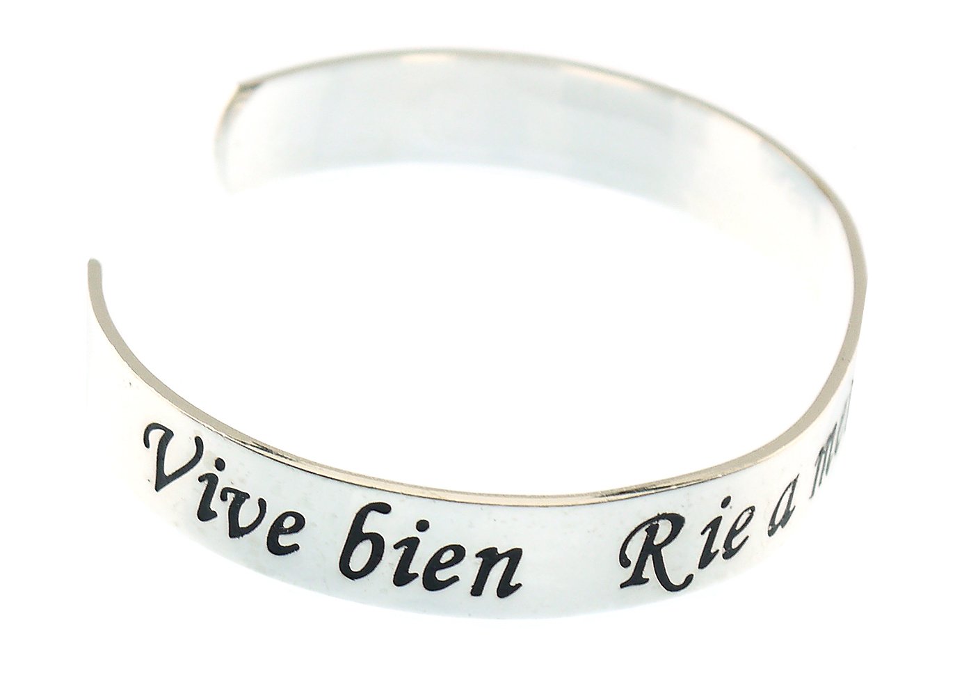 Words to live byVive Bien Rie a Menudo Ama Mucho Live Well Love Much Laugh Often in Spanish Cuff Bracelet