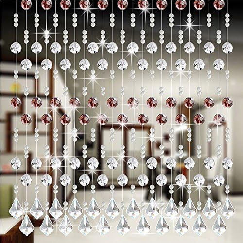 3 Strands of Beads DIY Luxury Crystal String Glass Beads Curtain Home Decor Decorations for Living Room Bedroom Windows Doorway Christmas Ornaments Wedding Party Supply Gifts -#4