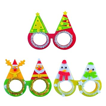 Download Tendycoco 3pcs Diy Christmas Craft Eyeglasses Materials Kids Handmade Diy For Xmas Party Accessories Favors Girls Boys Random Color Amazon In Toys Games PSD Mockup Templates