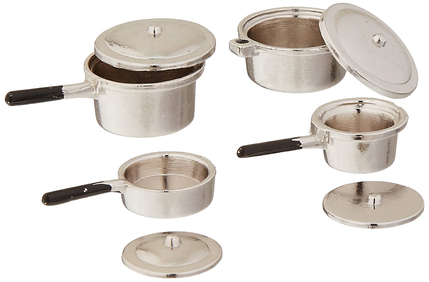 Darice Party Supplies, Miniature Silver Stovetop Cookware, 8 Each Buy