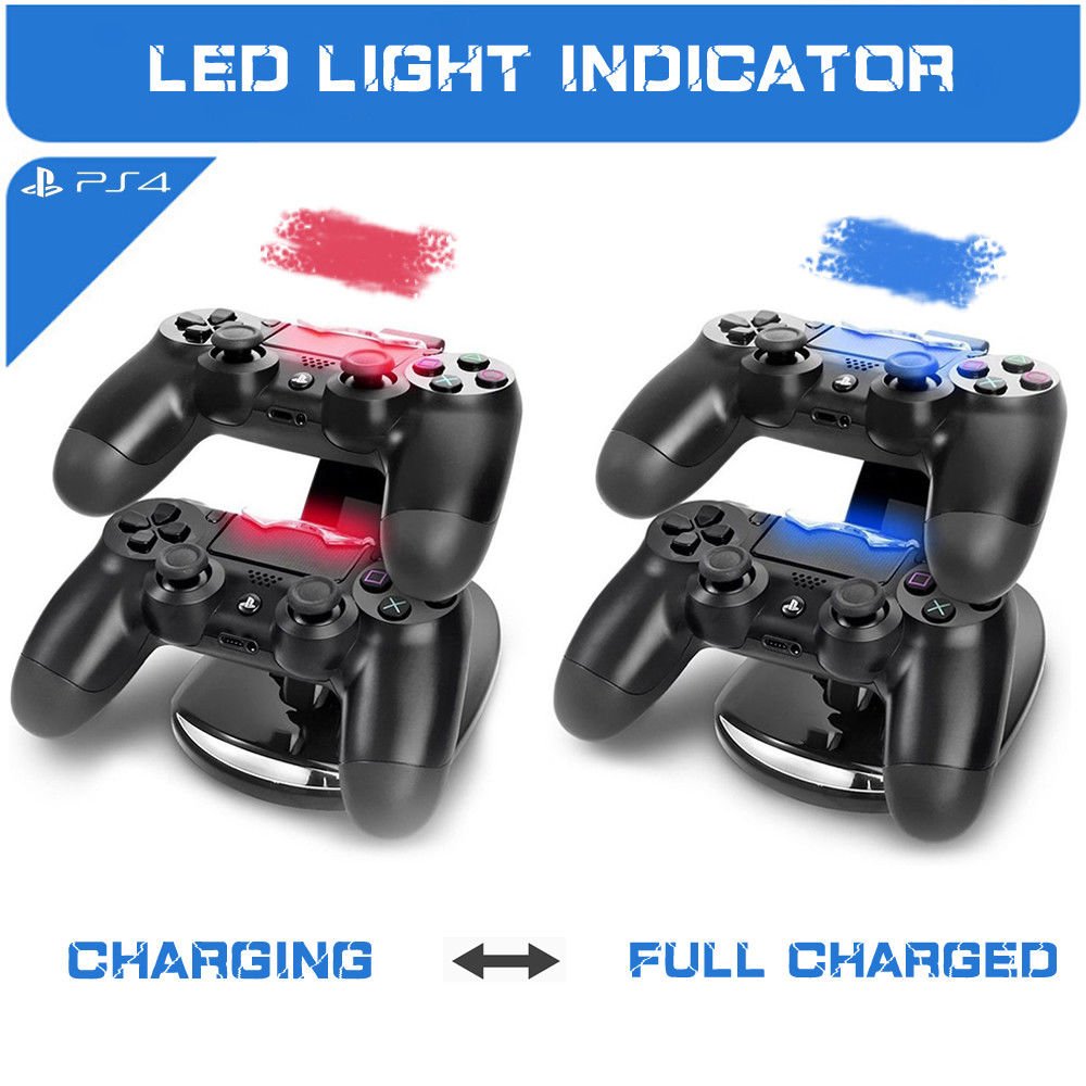 PS4 Dual Controller Caricatore, Likorlove Stazione di Ricarica per PS4, Dual USB Supporto di Carico del Caricatore per Playstation 4 PS4 / PS4 Pro / PS4 Slim Wireless Controller