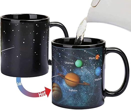 Heat Changing Solar System Magic Coffee Mug Heat Sensitive Porcelain Tea Cup Xmas Funny Gifts10 Oz By Antspirit