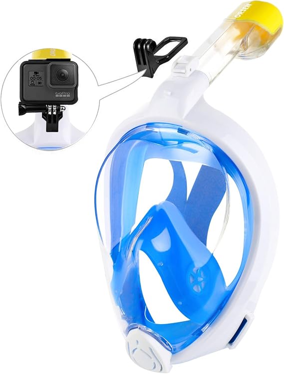 Orsen Newest Version Full Face Snorkel Mask Foldable 180 Panoramic View