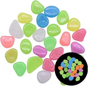 100 piedras luminosas para jardín que brillan en la oscuridad, para