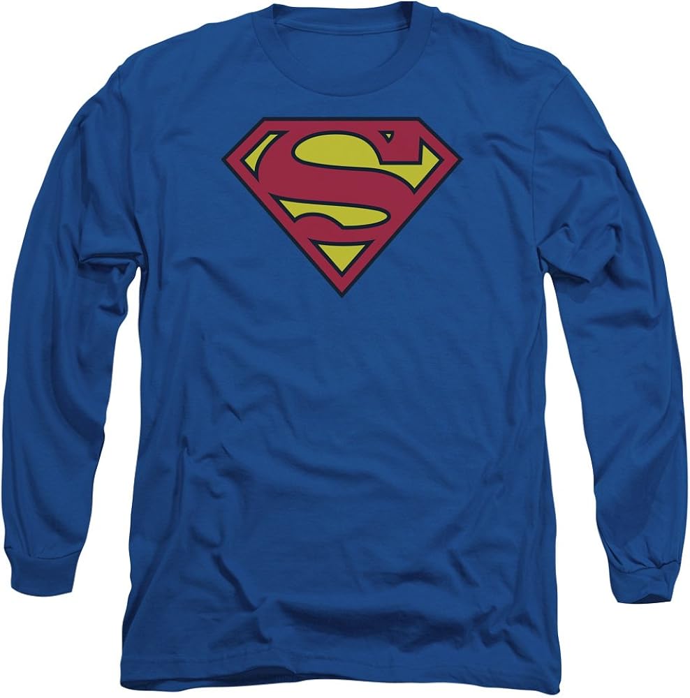 Superman Long Sleeve TShirt Classic Logo Shield Adult